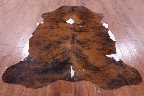 Brindle Brown Natural Cowhide Rug - X-Large 7'1