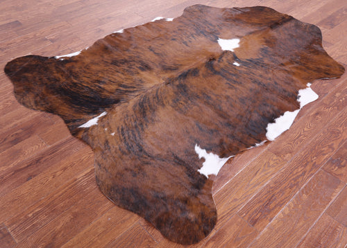 Brindle Brown Natural Cowhide Rug - X-Large 7'1