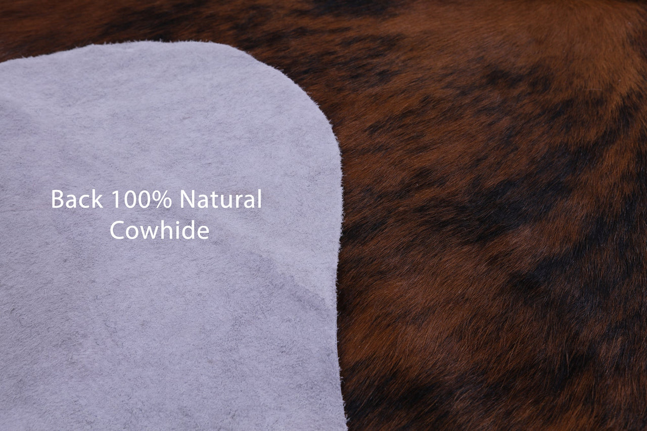 Brindle Brown Natural Cowhide Rug - X-Large 7'1"H x 5'10"W
