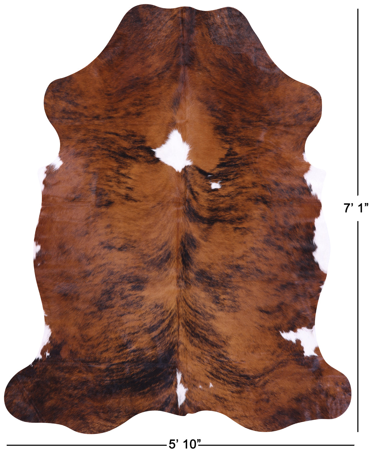 Brindle Brown Natural Cowhide Rug - X-Large 7'1"H x 5'10"W