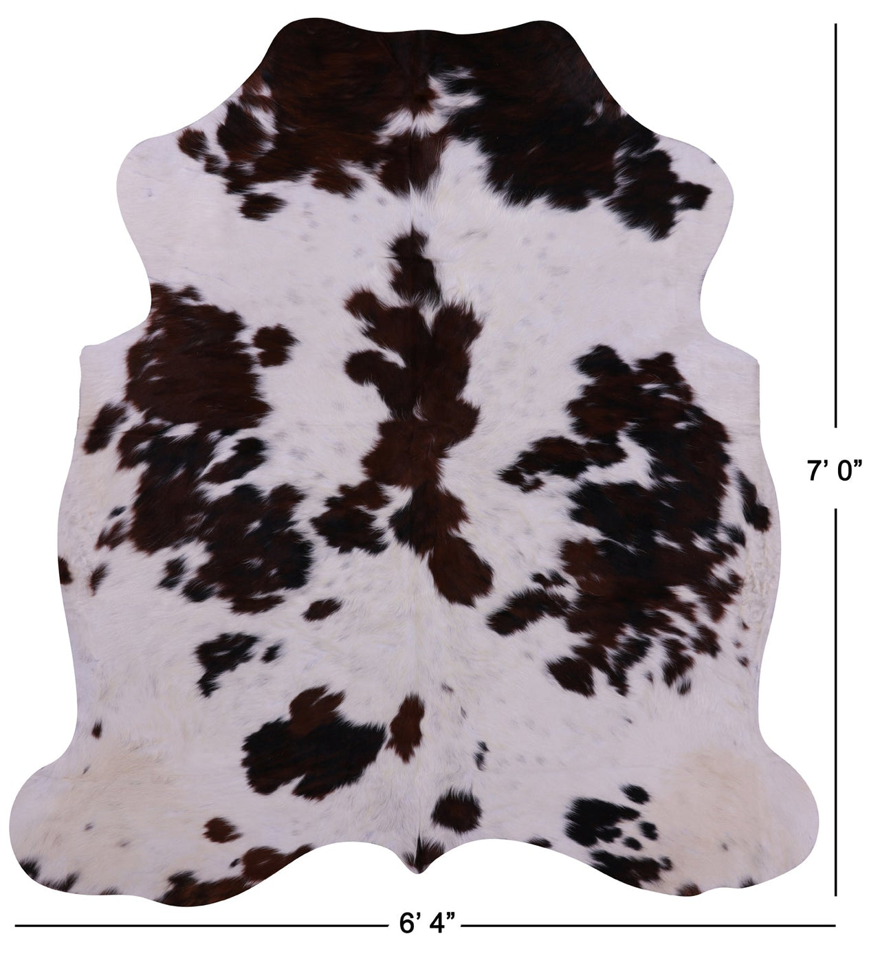 Tricolor Natural Cowhide Rug - X-Large 7'0"H x 6'4"W