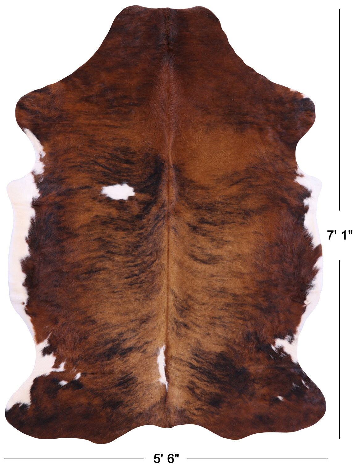 Brindle Natural Cowhide Rug - X-Large 7'1"H x 5'6"W