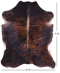 Thumbnail for Dark Brindle Natural Cowhide Rug - X-Large 7'3