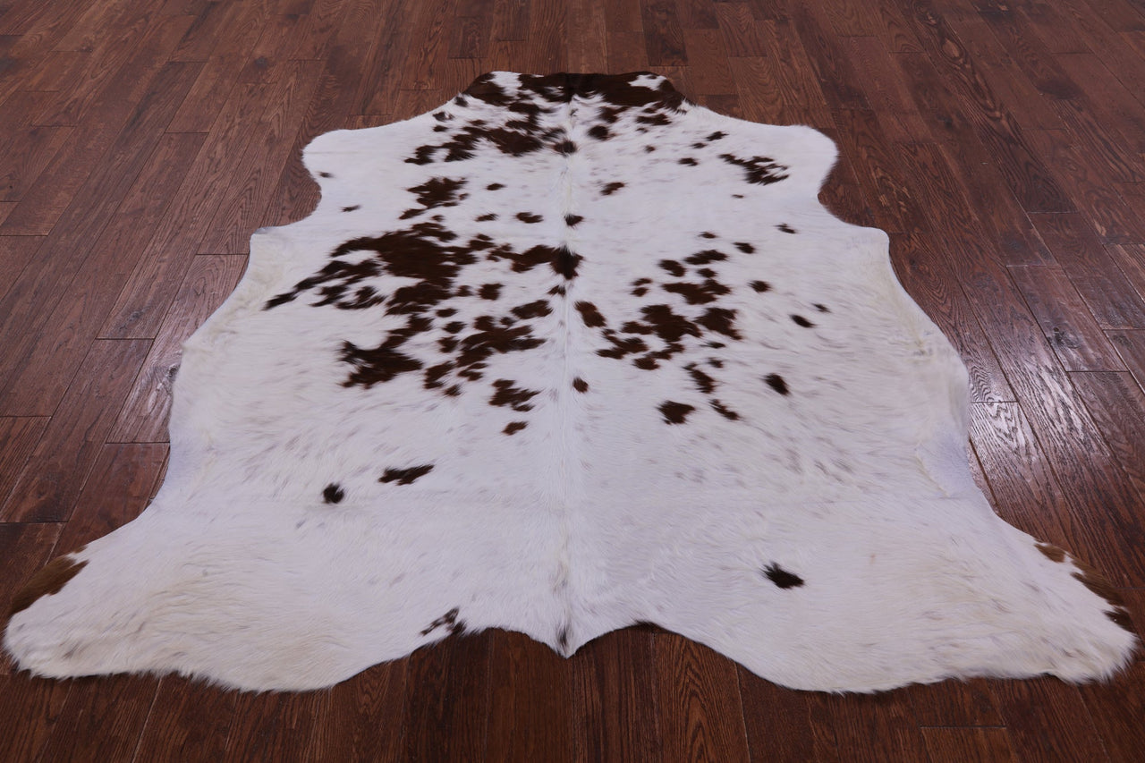 Brown & White Natural Cowhide Rug - Large 6'5"H x 6'0"W