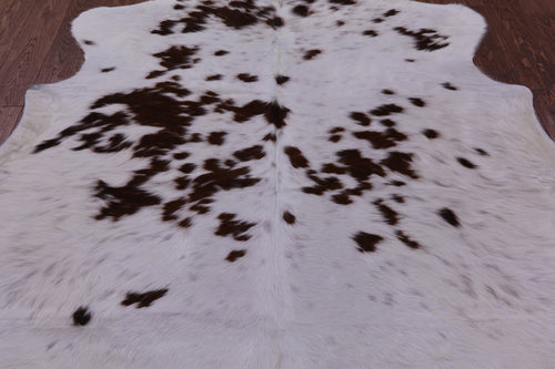 Brown & White Natural Cowhide Rug - Large 6'5