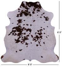 Thumbnail for Brown & White Natural Cowhide Rug - Large 6'5