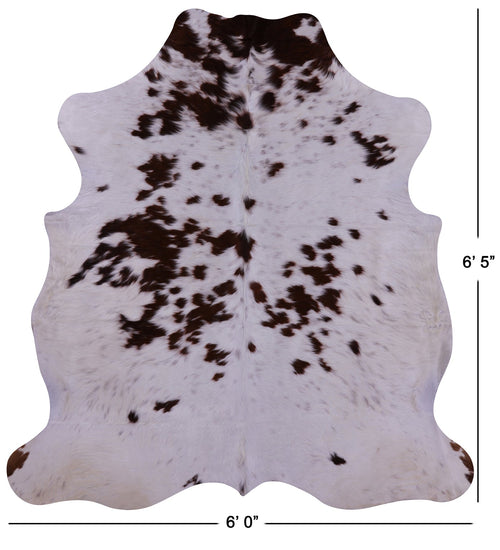 Brown & White Natural Cowhide Rug - Large 6'5