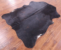 Thumbnail for Black Natural Cowhide Rug - Large 6'9
