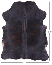 Thumbnail for Black Natural Cowhide Rug - Large 6'9