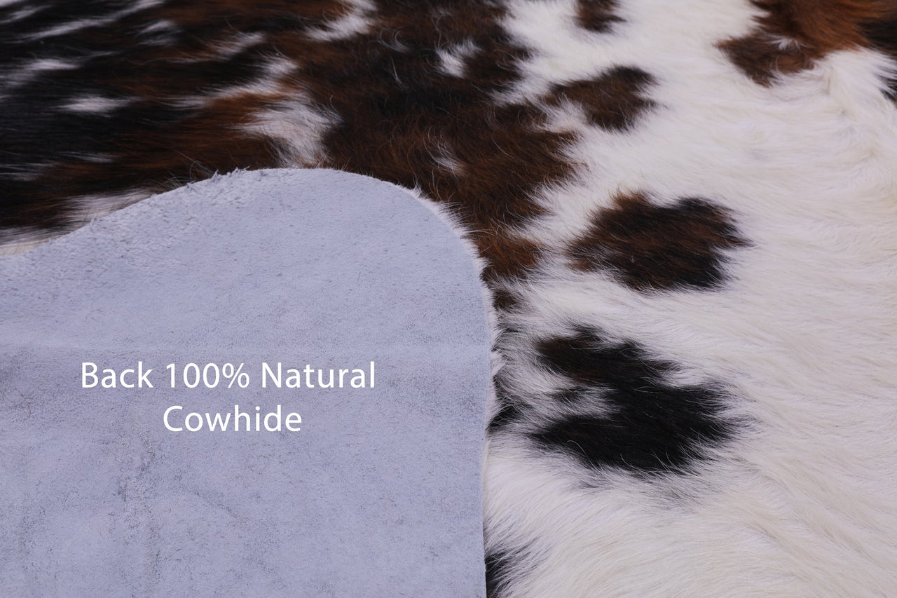 Tricolor Natural Cowhide Rug - Large 6'10"H x 6'4"W