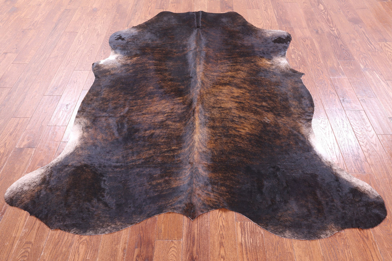 Dark Brindle Natural Cowhide Rug - Large 7'2"H x 6'5"W