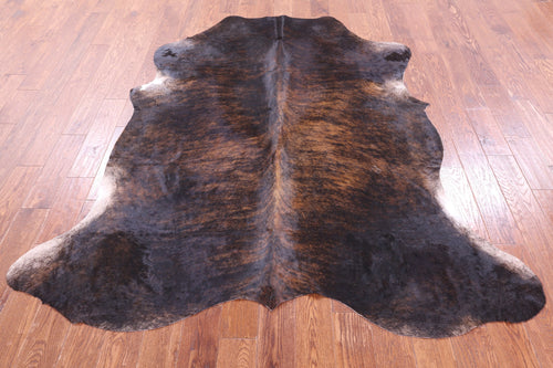 Dark Brindle Natural Cowhide Rug - Large 7'2