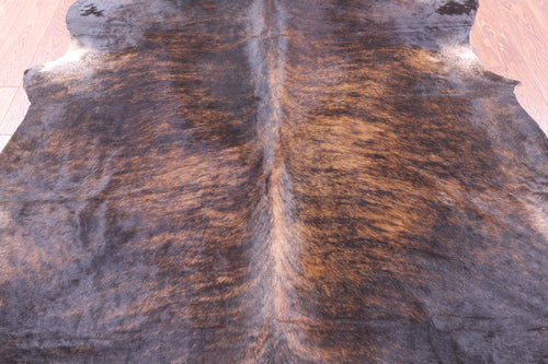 Dark Brindle Natural Cowhide Rug - Large 7'2