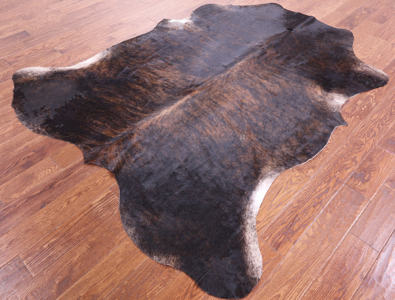 Dark Brindle Natural Cowhide Rug - Large 7'2"H x 6'5"W