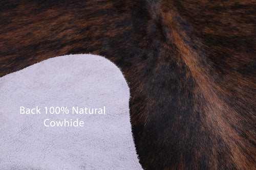 Dark Brindle Natural Cowhide Rug - Large 7'2
