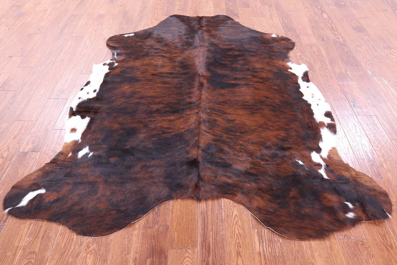 Dark Brindle Natural Cowhide Rug - X-Large 7'5"H x 6'4"W