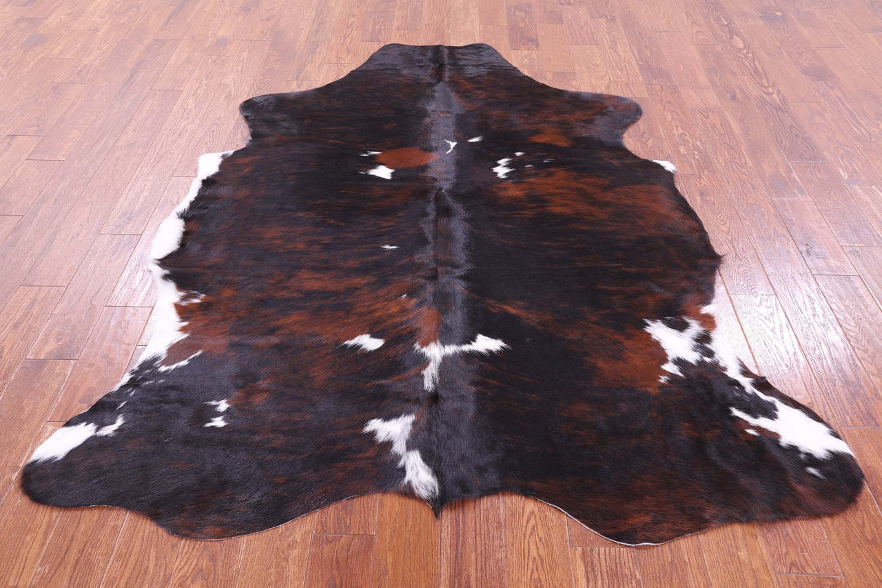 Dark Brindle Natural Cowhide Rug - X-Large 7'1"H x 5'10"W