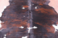 Thumbnail for Dark Brindle Natural Cowhide Rug - X-Large 7'1
