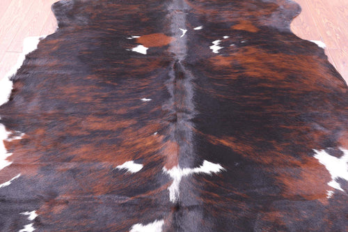 Dark Brindle Natural Cowhide Rug - X-Large 7'1