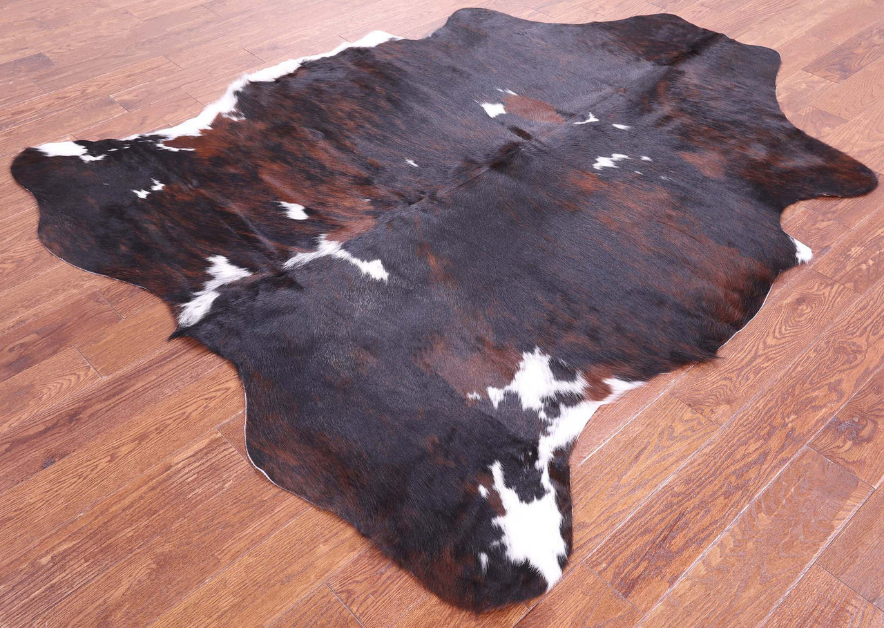 Dark Brindle Natural Cowhide Rug - X-Large 7'1"H x 5'10"W
