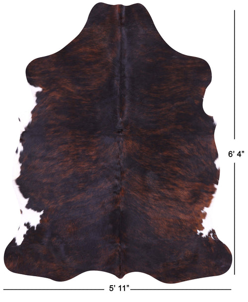 Dark Brindle Natural Cowhide Rug - Large 6'4
