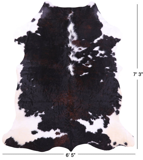 Black & White Natural Cowhide Rug - Large 7'3