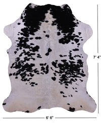 Thumbnail for Black & White Natural Cowhide Rug - X-Large 7'4