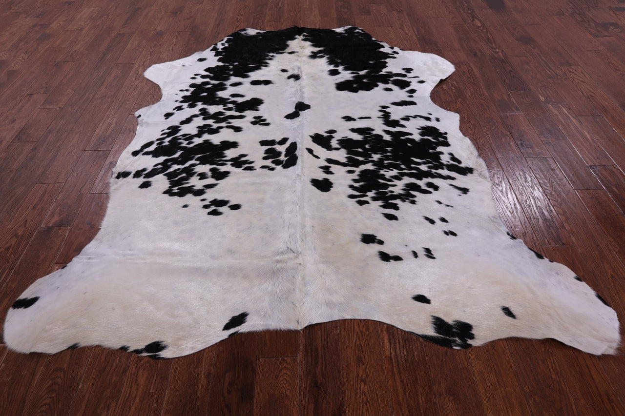 Black & White Natural Cowhide Rug - X-Large 7'4"H x 6'6"W