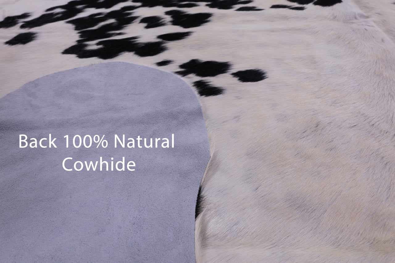 Black & White Natural Cowhide Rug - X-Large 7'4"H x 6'6"W