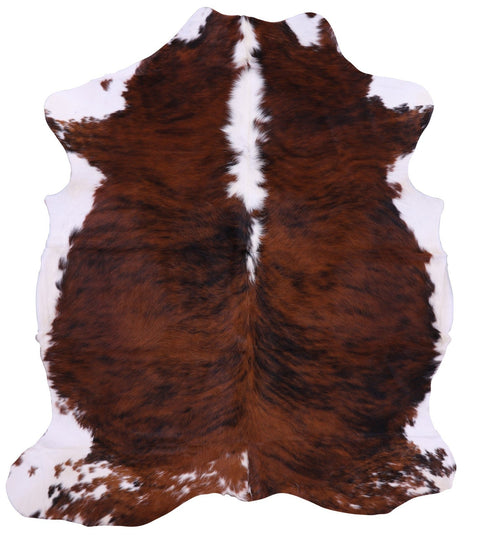 Brindle Brown & White Natural Cowhide Rug - Large 6'11