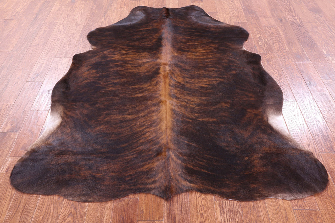 Dark Brindle Natural Cowhide Rug - Large 6'9"H x 5'8"W