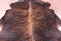 Thumbnail for Dark Brindle Natural Cowhide Rug - Large 6'9