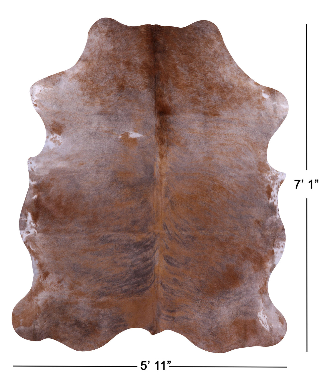 Light Brindle Natural Cowhide Rug - X-Large 7'1"H x 5'11"W