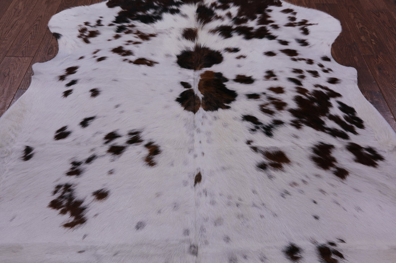 Salt & Pepper Natural Brown Cowhide Rug - X-Large 7'1"H x 5'9"W