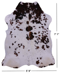 Thumbnail for Salt & Pepper Natural Brown Cowhide Rug - X-Large 7'1