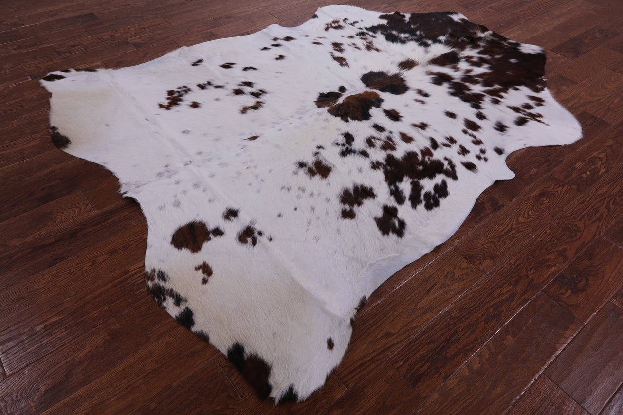 Salt & Pepper Natural Brown Cowhide Rug - X-Large 7'1"H x 5'9"W