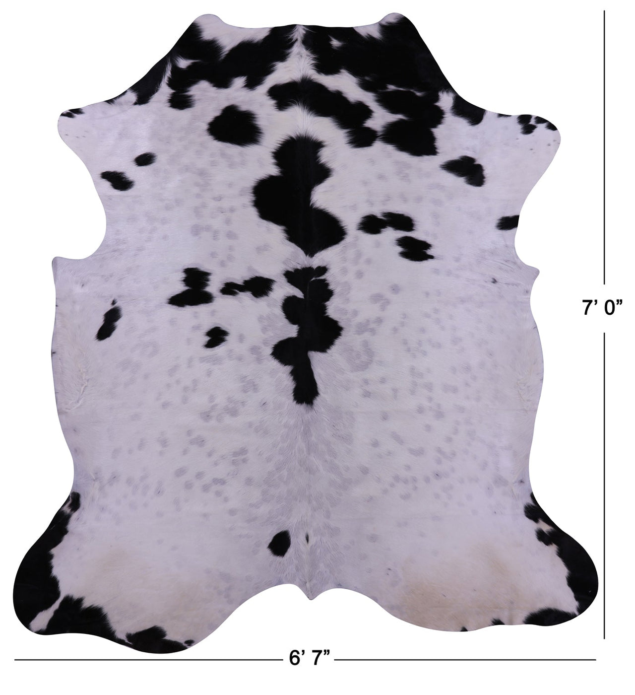 Black & White Natural Cowhide Rug - Large 7'0"H x 6'7"W