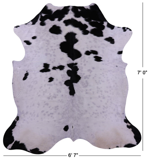 Black & White Natural Cowhide Rug - Large 7'0