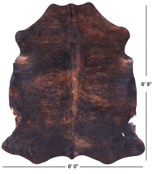 Dark Brindle Natural Cowhide Rug - Large 6'9