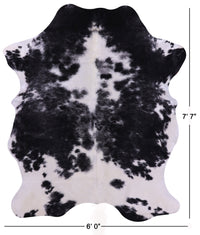 Thumbnail for Black & White Natural Cowhide Rug - X-Large 7'7