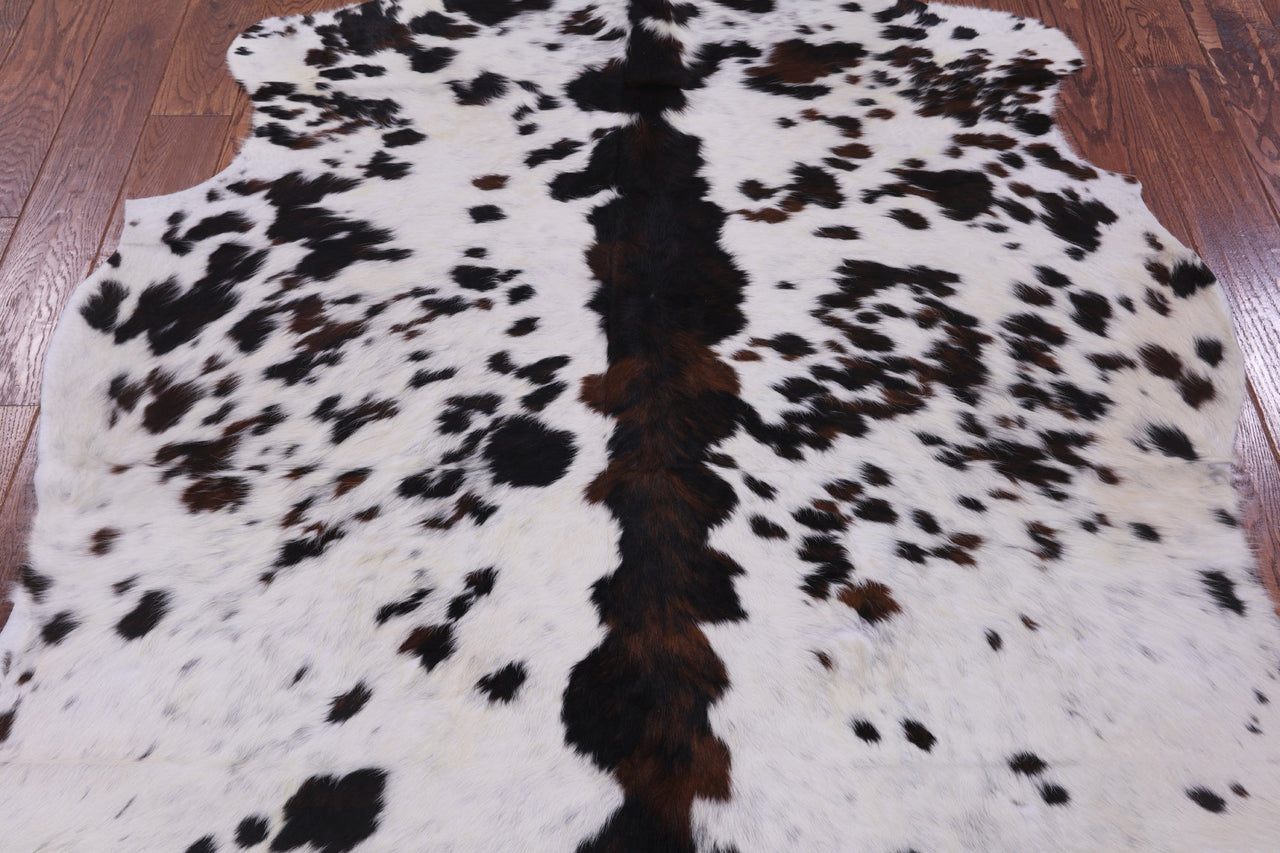 Salt & Pepper Natural Brown Cowhide Rug - Large 6'8"H x 6'1"W