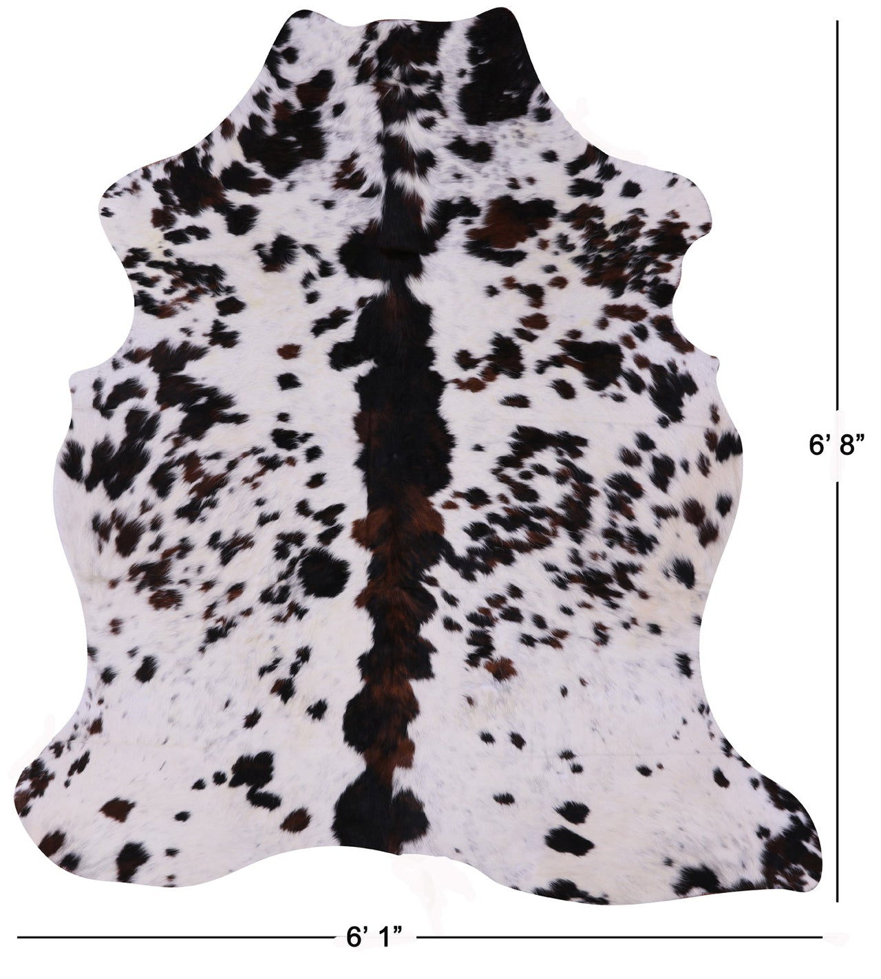 Salt & Pepper Natural Brown Cowhide Rug - Large 6'8"H x 6'1"W