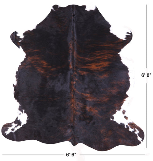 Dark Brindle Natural Cowhide Rug - Large 6'8