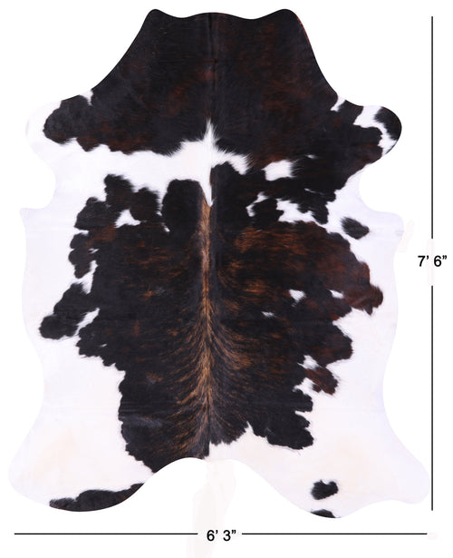 Dark Brindle Natural Cowhide Rug - X-Large 7'6