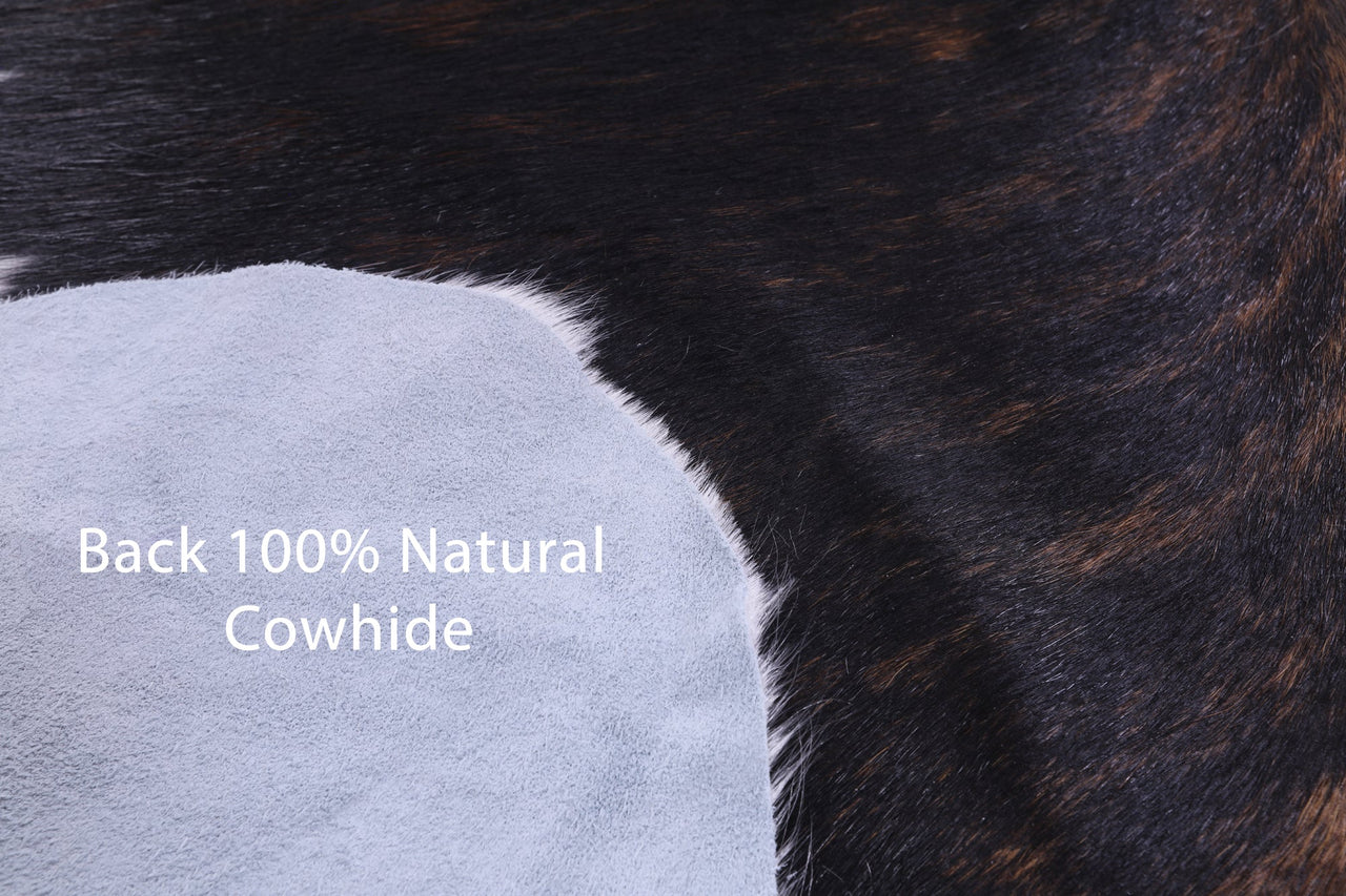 Dark Brindle Natural Cowhide Rug - X-Large 7'6"H x 6'3"W