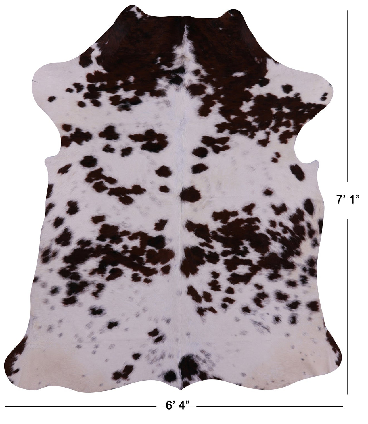 Brown & White Natural Cowhide Rug - X-Large 7'1"H x 6'4"W