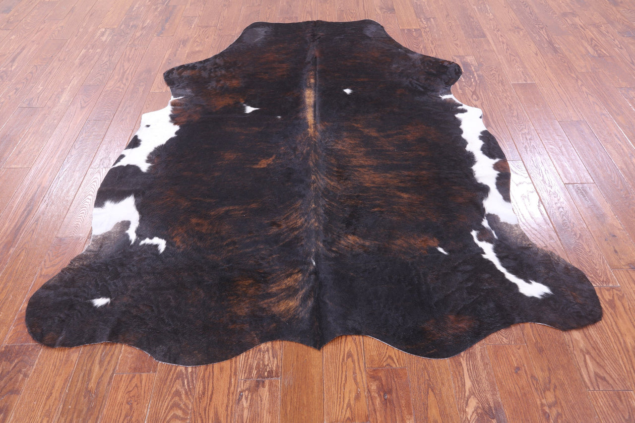 Dark Brindle Natural Cowhide Rug - X-Large 7'4"H x 6'4"W