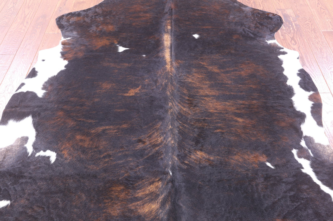 Dark Brindle Natural Cowhide Rug - X-Large 7'4"H x 6'4"W