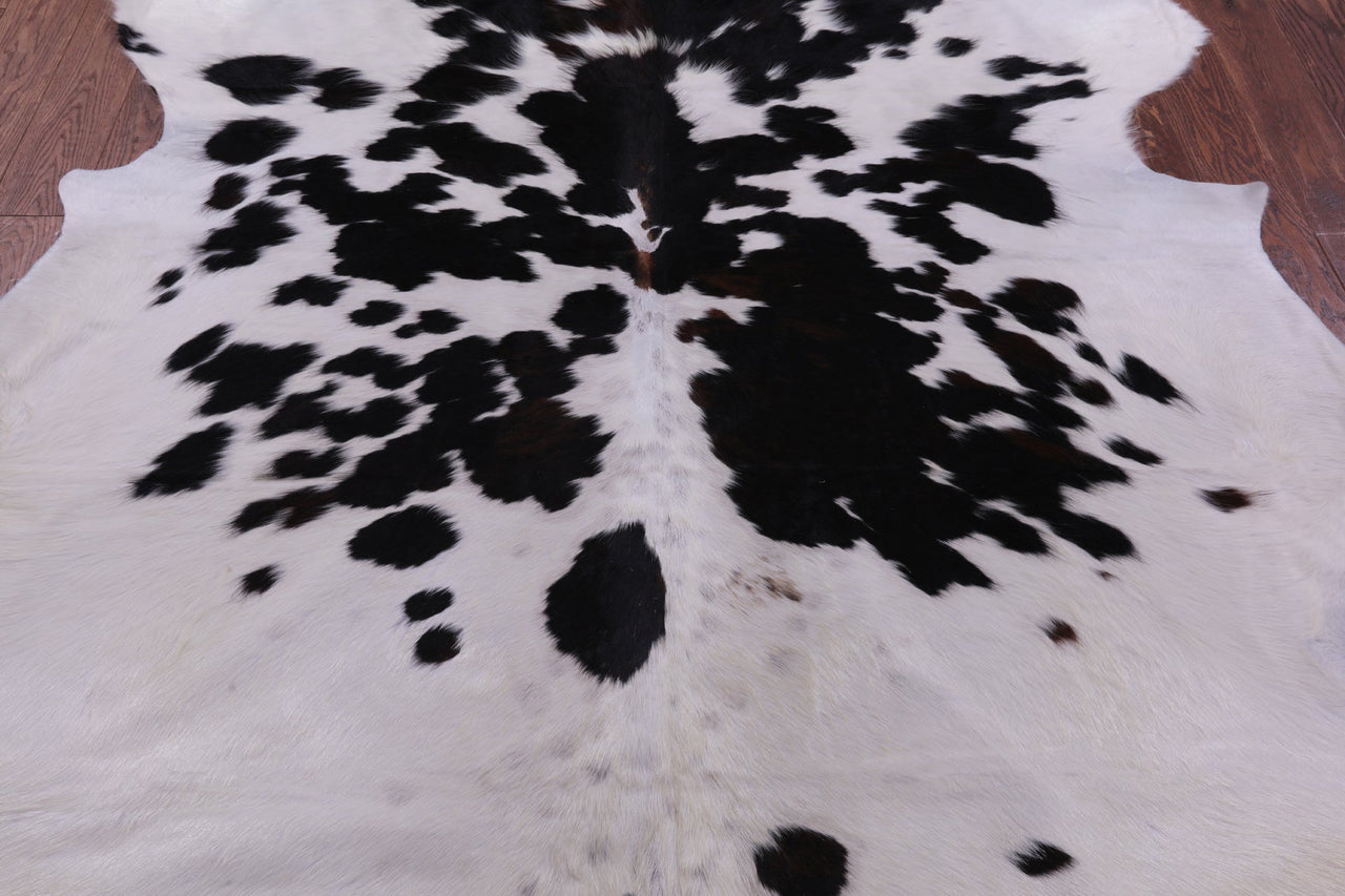 Black & White Natural Cowhide Rug - X-Large 7'10"H x 6'10"W