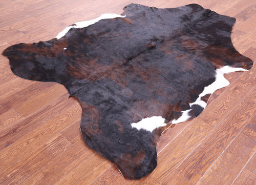 Dark Brindle Natural Cowhide Rug - Large 6'9